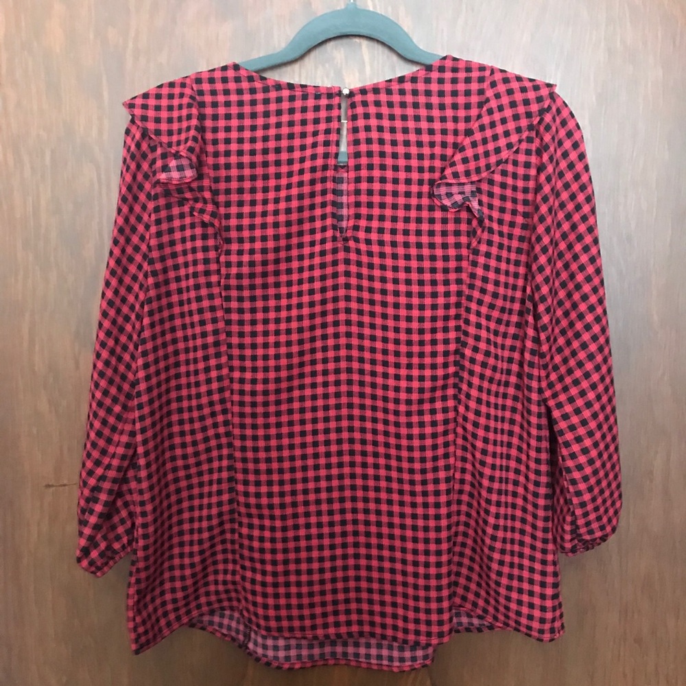 Buffalo Plaid Ruffle Top - Picture 6 of 9